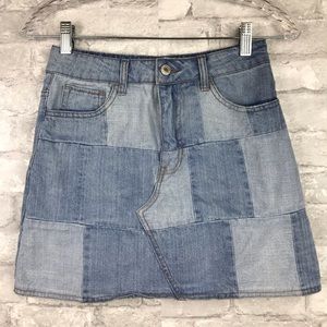 Forever 21 | Patchwork Denim Mini Skirt Light Wash